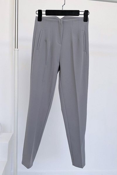 Ka Hijab Dart Detail Lycra Trousers - Gray