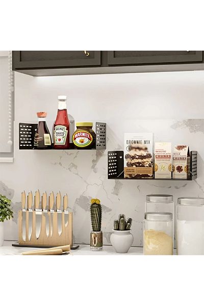 HVNGROUP Metal Design 2-Piece Decorative Wall Shelf