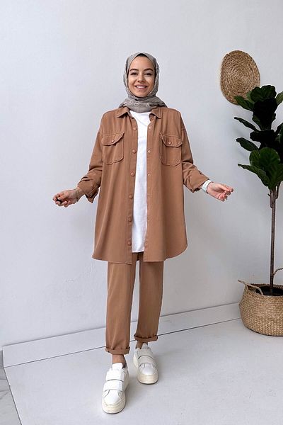 Ka Hijab Soft Hijab Suit - Camel