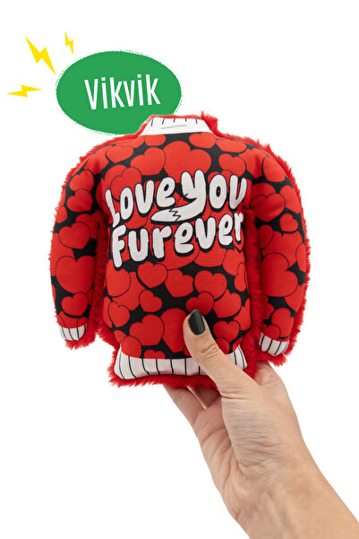 Havhav Kırmızı Peluş Kazak Sesli Köpek Oyuncağı Vik Vik Sesi Çıkaran Köpek Oyun Arkadaşı