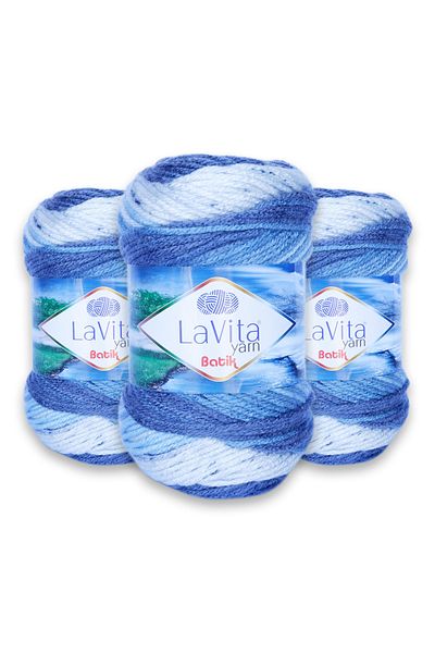 LaVita Yarn Batik Hand Knitting Thread 3 Pack Taka Yarn (DG15-AKASYA)