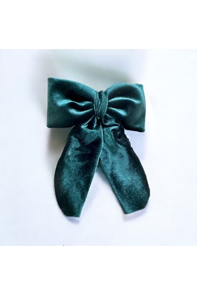 alsaccessories Agrafă de păr cu clemă model cu fundă de catifea de culoare ve...