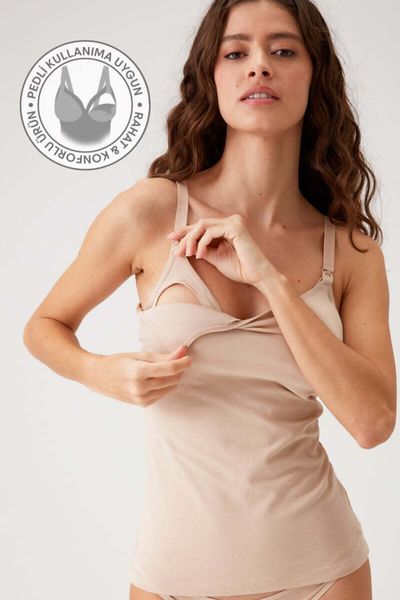 MEGHAN L.A Maternity Flexible Soft Cotton Breastfeeding Undershirt -  Trendyol