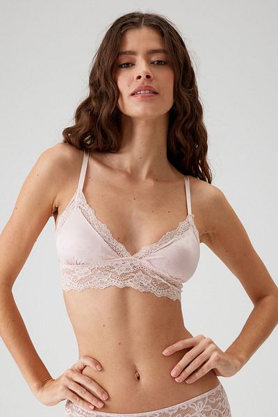 Pierre Cardin Powder Colored 6905 Model Dantela Satin Sutien Damă
