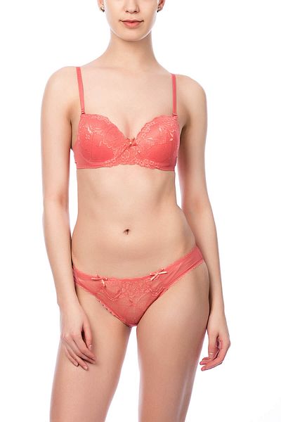 Pierre Cardin Chiloți pentru sutien fără sprijin cu sârmă Dusty Rose 4560 pentru femei - Set de lenjerie intimă