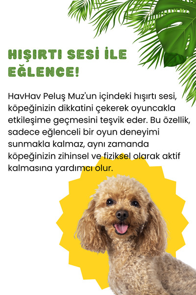 Havhav Köpek Oyuncağı Peluş Muz Toksik Madde Içermeyen Sesli Köpek Oyuncağı Köpek Uyku Arkadaşı