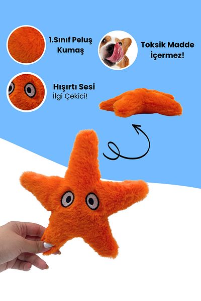Havhav Star Plush Dog Toy Sound-Making Teething Toys Tugging and Chasing Toys