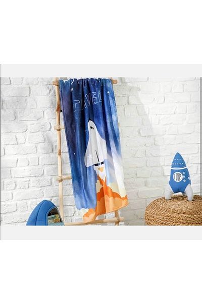 English Home Navy Blue Space Kids Beach Towel - 70x130 Cm