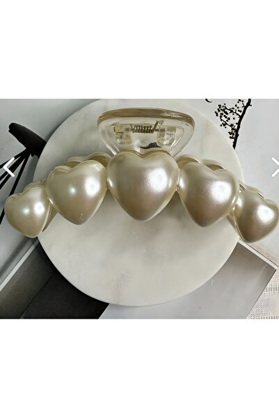 İLKYAZ إكسسوار ماكسي الحجم مزلاج قلب اللؤلؤ