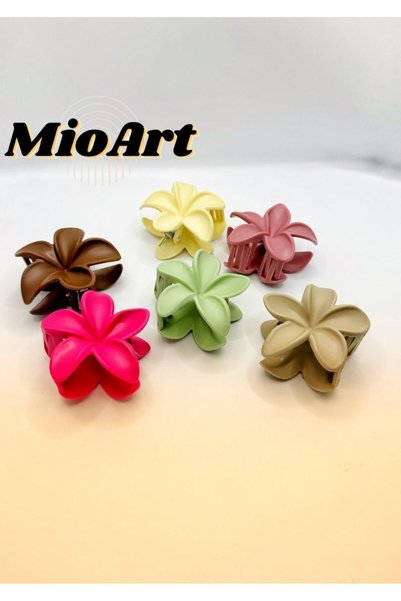 MioArt 6 Adet Xl Renkli Aloha Hibiscus Büyük Boy Çiçek Lotus Saç Toka & Çevre...