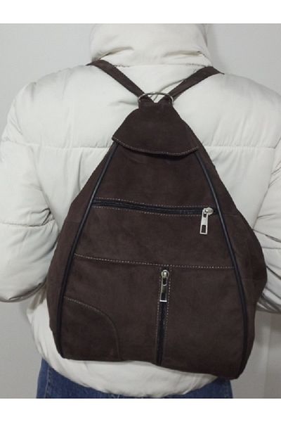 atter Rucsac din piele intoarsa pentru femei din piele naturala