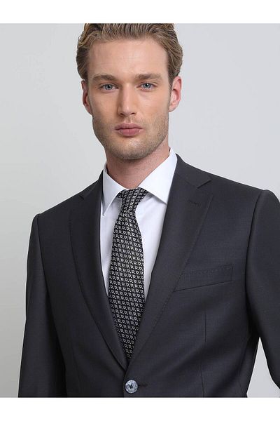 Kip Mono Collar Regular Fit Single Slit 88% Wool Blended 6 Drop Basic Men's Suit TKM-196