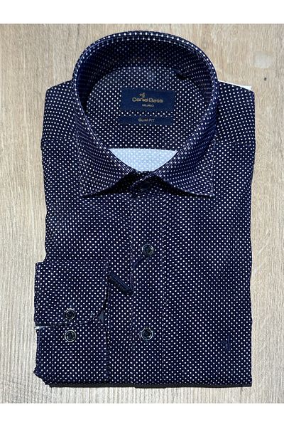 Daniel Bessi Μακρυμάνικο Slim Fit Pöti καρό Classic Casual Ανδρικό Βελούδινο πουκάμισο