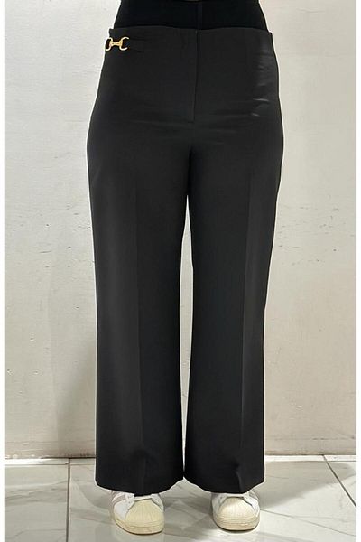 GARNİ Loose Cut Gold Detail Fabric Trousers