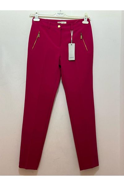 GARNİ Ready Belt Zipper Detail Narrow Leg Fabric Trousers