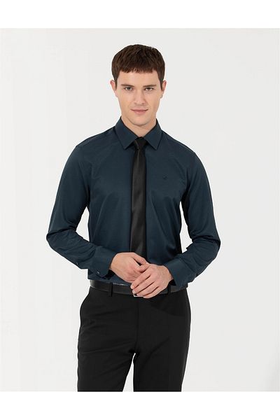 Pierre Cardin Основна класическа риза без джоб с дълги ръкави MEDELLIN Slim Fit