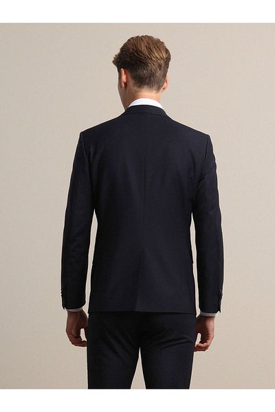 Kip Regular Fit Normal Cut Comfortable Mold 4 Drop Butterfly Mono Collar Single Slit Woolen Woven Suit