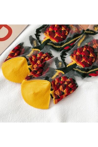 Bolero Japon Kore Tarzı Şeffaf Transparan Kadın Çorap Dragon Fruit