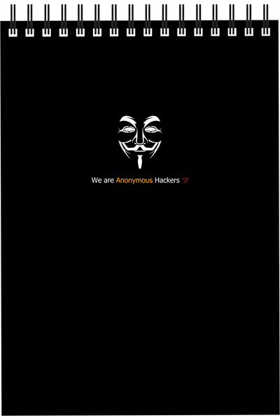 Notebook For Developers - Anonymous Hackers - Kareli - Yumuşak Kapak - Spiralli Bloknot