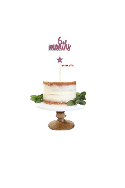 MFM Parti 6 Months Pembe Pasta Üstü Eva Yazı