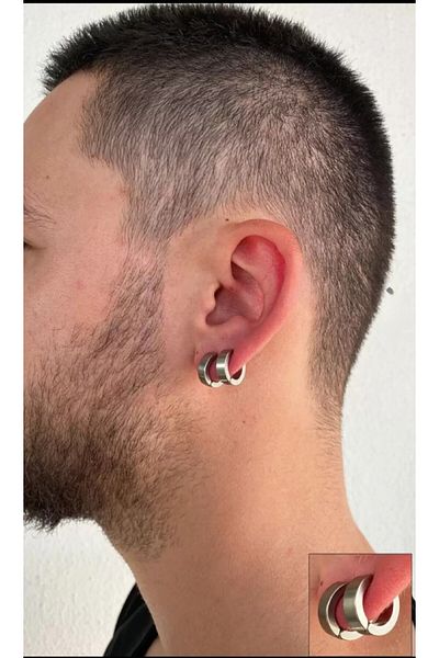Aylish Bijuteri UNISEX ADJUSTABLE COMPRESSED STEEL EARRING