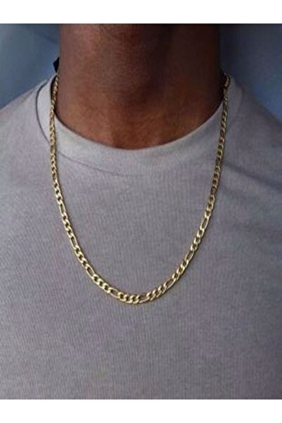 Jadenne Vintage Zincir Erkek Kolye Gold Çelik Üzeri Altın Kaplama 2 Yıl Garan...