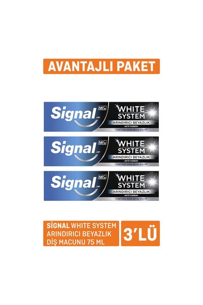 Signal White System Arındırıcı Beyazlık Diş Macunu 75ml x 3 ( 1 ADET )
