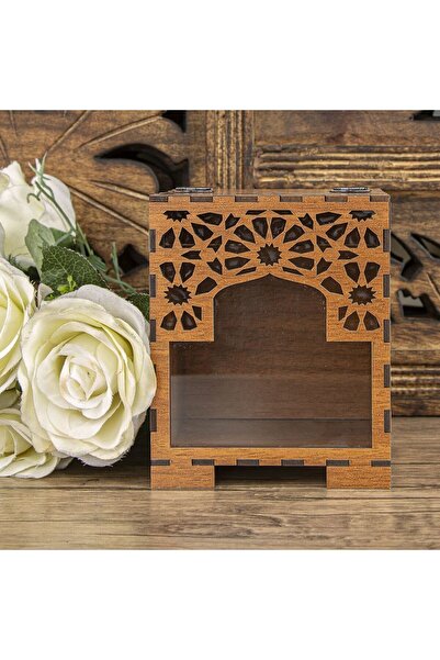 İkranur صندوق خشبي صغير منقوش من خشب الجوز MDF من رومي - 13*11*11 جرام