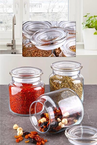 Mabeyn 12-Piece Silicone Glass Jar with Lid 500 Ml