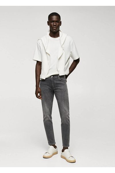 MANGO Man Tom tapered cropped jeans