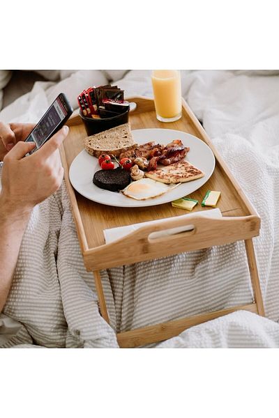 Mabeyn Bamboo Bed Enjoyment Tray with Folding Legs