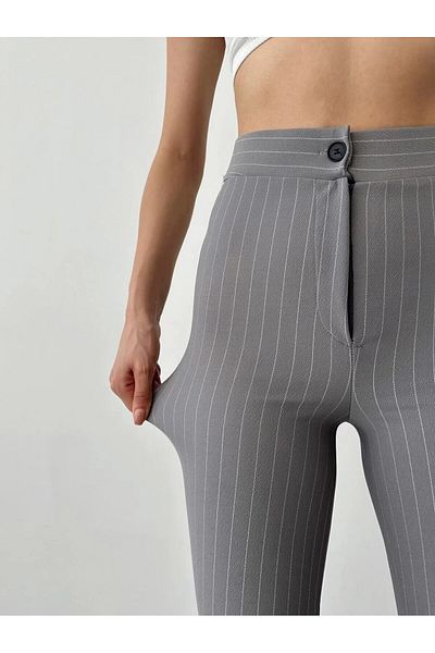 Ekim Store Παντελόνι από ύφασμα κρεπ Lycra Palazzo ριγέ