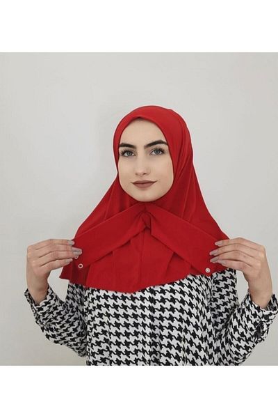 Ayselcehobi وشاح حجاب نسائي باللون الأحمر