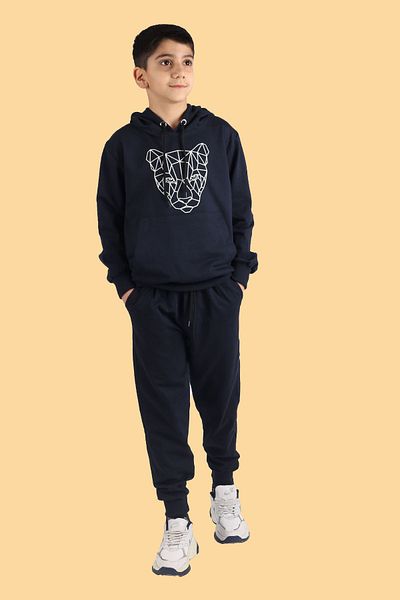 han collection Snow-teks Lion print τσέπη καγκουρό και κουκούλα για αγόρι 9-16 ετών