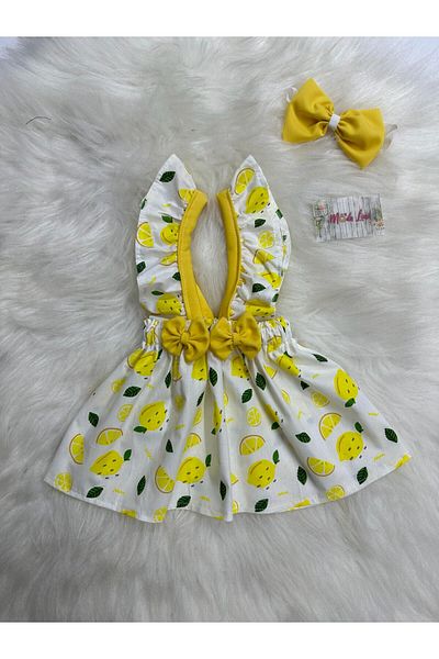 Moda Lina Salopetă și bandană cu model de lămâie