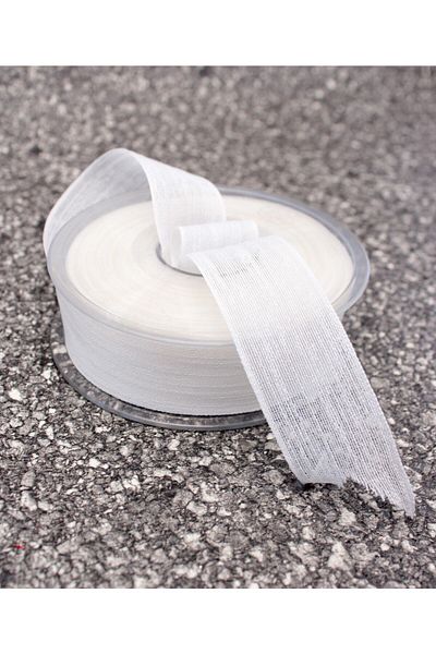 Aker Hediyelik Λευκή λινή κορδέλα 25mm (NOPAL) 20 μέτρα - Υπέροχο μοντέλο