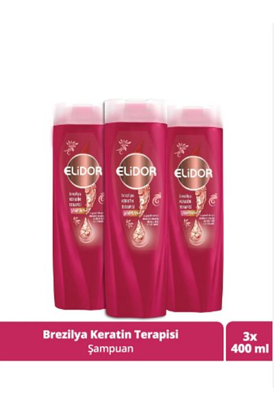 Elidor Elidor Brazil Keratin Therapy Shampoo Hydrolysed Keratin, Marula Oil and E Vit 400 ml 3 Pcs