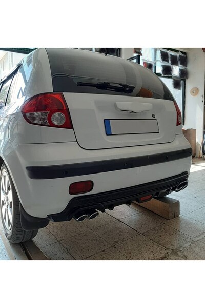 OTO H.İ.T. HYUNDAİ GETZ UYUMLU BODY KİT DİFÜZÖR 4 ÇIKIŞ YUVARLAK SİYAH MODEL 2
