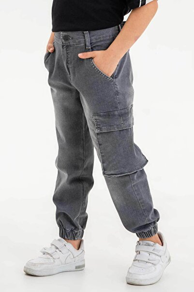 Gold Class Kidswear Erkek Çocuk Jogger Kargo Cepli Kot Pantalon