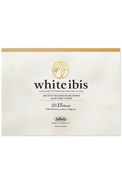 Holbein Holbeın White ibis دفتر ألوان مائية 300 جم 15 ورقة ضغط بارد 333 × 242 مم WIB-F4