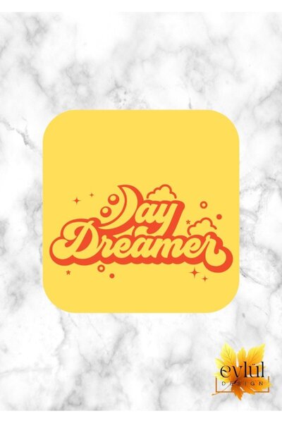 Eylül Design قاعدة أكواب مربعة عالية الجودة مطبوعة بتصميم خاص من Day Dreamer MDF