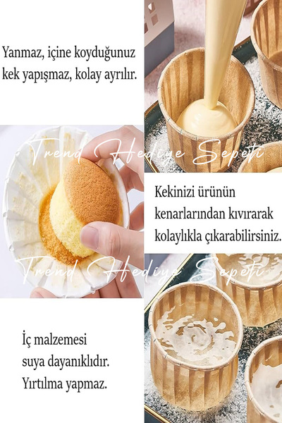 Trend Hediye Sepeti 50'li Kraft Muffin Cupcake Kalıbı Kek Kapsülü Naturel Kek Kalıbı , Safari Konsept , Airfryer Uyumlu