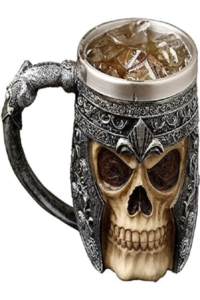 MOBGİFT Mobgift 3 Boyutlu Kasklı Kuru Kafa Tasarımlı Kupa Bardak