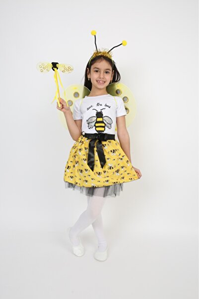 nacar çarşı Kız Çocuk Arı Kostümü 23 Nisan 29 Ekim Gösteri Kıyafeti