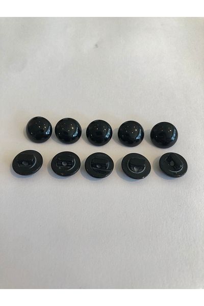 aensia Shiny Black Ball Button 18 Size Button Bottom Feet Shirt Button - Pack of 10 Buttons