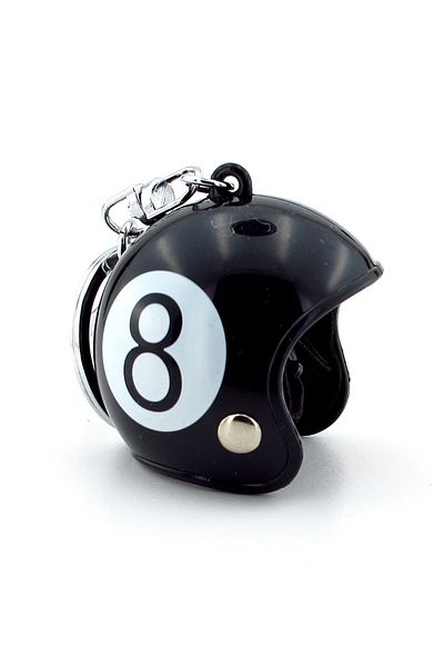 Solfera Billiards Ball Size 8 Motorcycle Scooter Motor Helmet Keychain KC086