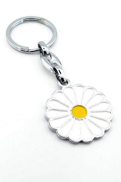 Solfera Daisy Daisy Spring Floral Patterned Metal keychain - KC089