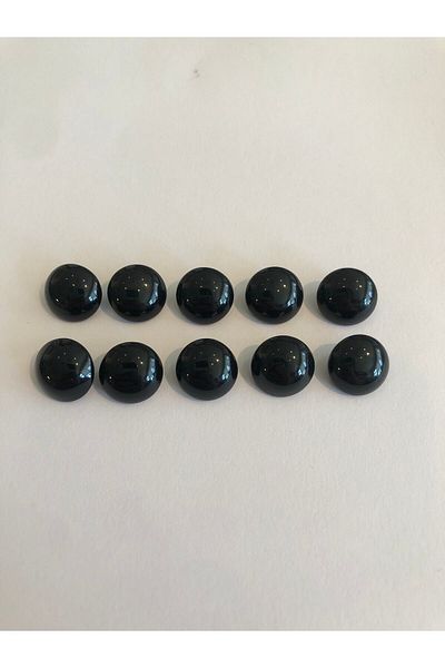aensia Shiny Black Ball Button 18 Size Button Bottom Feet Shirt Button - Pack of 10 Buttons