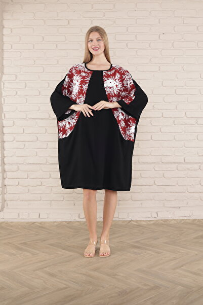 mervemoda rochie tunică de damă cu mânecă scurta lungime midi