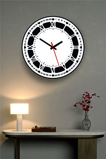 Teknograf ساعة حائط مزخرفة خشب ام دي اف